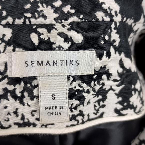 Black White SEMANTIKS Houndstooth Preppy Business Vintage Blazer S (#1,341)(C) - Picture 2 of 10